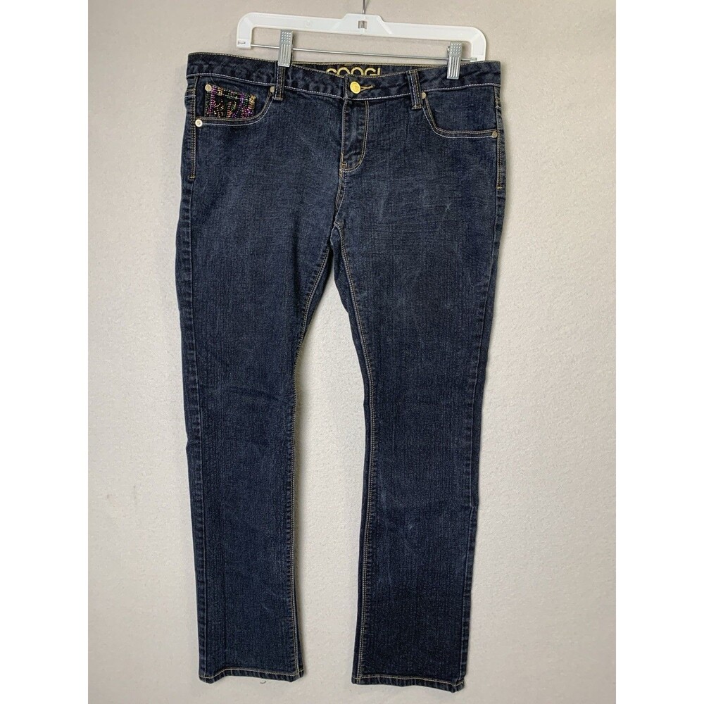 Coogi Jeans Womens Size 13/14 Blue Colorful Sparkling Gems Y2K Minimalist Denim